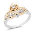 Enchanted Disney Fine Jewelry 14K Yellow Gold Over Sterling Silver with 1 6 CTTW Diamonds Belle Ring Online