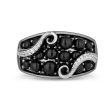 Enchanted Disney Fine Jewelry The Little Mermaid Black Rhodium over Sterling Silver with 1 10 CTTW Diamond with Black Onyx Ursula Bubbles Ring Supply