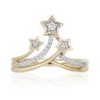 Enchanted Disney Fine Jewelry 10K Yellow Gold 1 10 CTTW Tinker Bell Tiara Star Ring on Sale