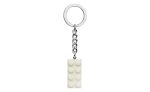 854084 | LEGO® Iconic 2x4 White Metallic Key Chain For Sale