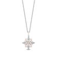 Enchanted Disney Fine Jewelry Sterling Silver and 10K Rose Gold With 1 10 CTTW Diamond Anna Pendant Necklace Online Hot Sale