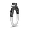 Enchanted Disney Fine Jewelry 14K White Gold with Black Rhodium Ursula Black and White diamond Three Stone Engagement ring with 1 1 4 CTTW Diamonds For Discount