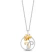 Enchanted Disney Fine Jewelry Sterling Silver and 10K Yellow Gold With 1 10 CTTW Diamond Tiana Lotus Pendant Necklace Fashion