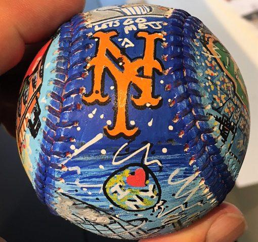 NY Mets Hand Painted Baseball Online now