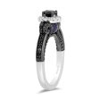 Enchanted Disney Fine Jewelry 14K White Gold with Black Rhodium Ursula Halo Engagement Ring with 1 CTTW Diamonds and Peek-a-boo Black Pearl For Cheap