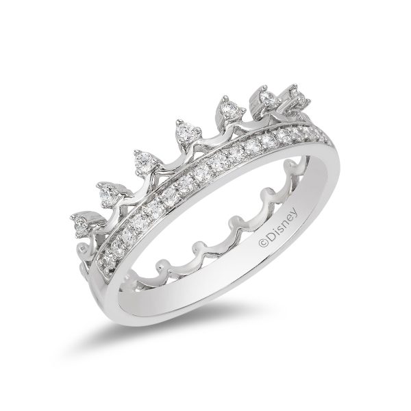 Enchanted Disney Fine Jewelry Sterling Silver 1 5 CTTW Disney Majestic Princess Crown Ring Online