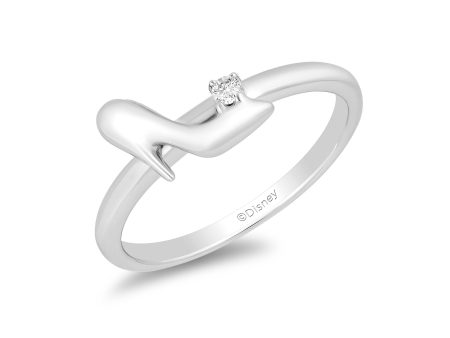 Enchanted Disney Fine Jewelry 10K White Gold with Diamond Accent Cinderella Ring on Sale