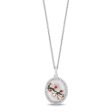 Enchanted Disney Fine Jewelry Black Rhodium over Sterling Silver and 10K Rose Gold 1 6 CTTW Diamonds and Garnet with White Quartz Mulan Pendant Necklace Sale