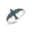 Enchanted Disney Fine Jewelry Sterling Silver with Diamond Accent & London Blue Topaz Cinderella Blue Bird Ring Supply