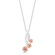 Enchanted Disney Fine Jewelry Sterling Silver and 10K Rose Gold with 1 20 CTTW Diamond and Rhodolite Garnet Mulan Pendant Necklace on Sale