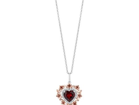 Enchanted Disney Fine Jewelry 14K Rose Gold over Sterling Silver with 1 10 CTTW Diamond and Red Garnet Snow White 85th Anniversary Collector’s Edition Pendant Necklace Online Sale