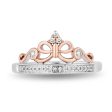 Enchanted Disney Fine Jewelry 14K Rose Gold Over Sterling Silver with 1 10 CTTW Diamond Snow White Ring Online Hot Sale