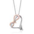 Enchanted Disney Fine Jewelry Sterling Silver and 10K Rose Gold 1 10 CTTW Snow White Bow Pendant Necklace Online now