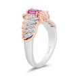 Enchanted Disney Fine Jewelry 14K Rose Gold Over Sterling Silver with 1 8 CTTW Diamonds and Created Pink Sapphire Sleeping Beauty 65th Anniversary Celebration Aurora Owl Ring Hot on Sale