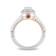 Enchanted Disney Fine Jewelry 14K White Gold and Rose Gold with 3 4 CTTW Diamonds and Garnet Snow White Engagement Ring Discount