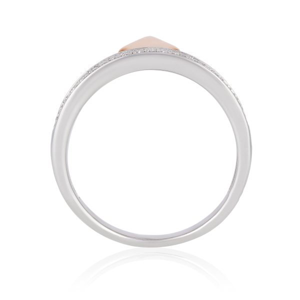 Enchanted Disney Fine Jewelry Sterling Silver and 10k Rose Gold 1 10 CTTW Aurora Tiara Ring on Sale