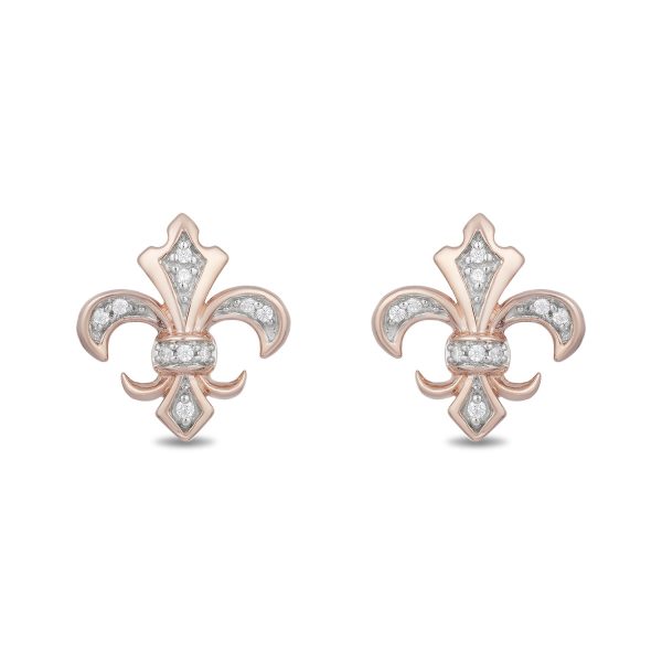 Enchanted Disney Fine Jewelry 10K Rose Gold 1 20 CTTW Aurora Earrings Sale