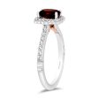 Enchanted Disney Fine Jewelry 14K White Gold and Rose Gold with 1 3 CTTW Diamonds and Garnet Snow White Engagement Ring Supply