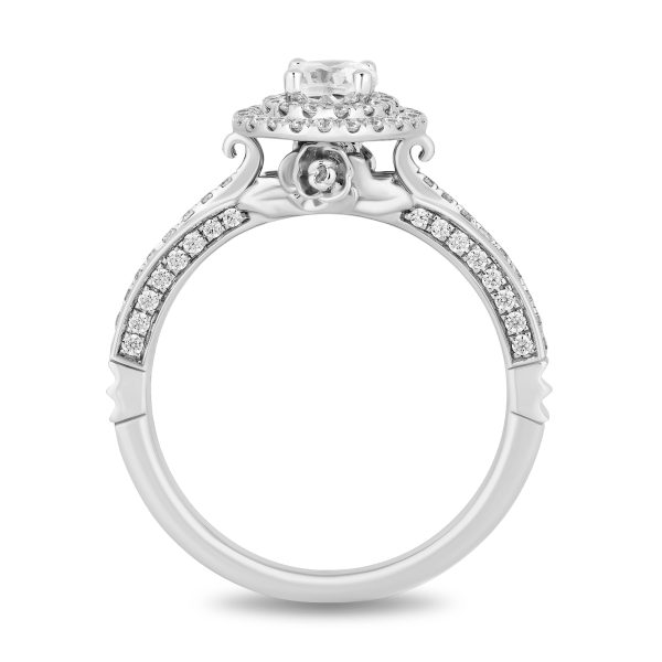 Enchanted Disney Fine Jewelry 14K White Gold with 1 CTTW Diamonds Cinderella Engagement Ring Online Sale