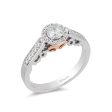 Enchanted Disney Fine Jewelry 14k White Gold  and Rose Gold with 1 2 CTTW Ariel Shell Engagement Ring Cheap