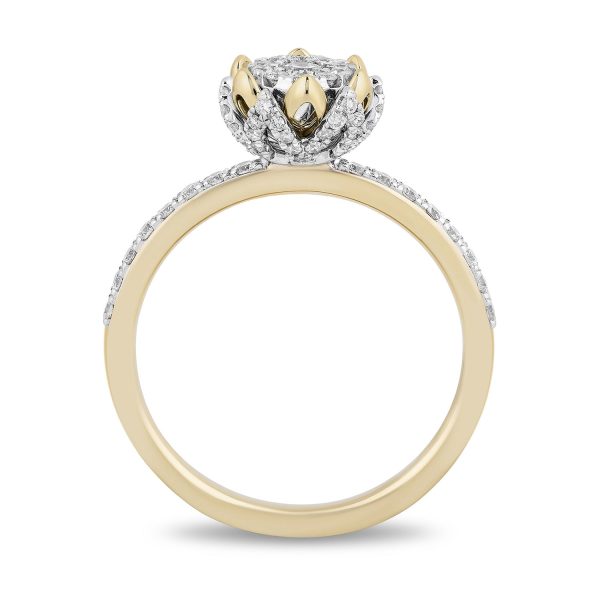 Enchanted Disney Fine Jewelry 14K White Gold and Yellow Gold 1 2 CTTW Diamond Tiana Engagement Ring on Sale