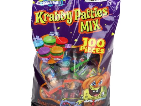 SpongeBob SquarePants Krabby Patty 100 Count Gummy Candy Halloween Bag on Sale