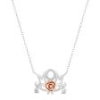 Enchanted Disney Fine Jewelry Sterling Silver and 10K Rose Gold with 1 20 CTTW Diamond Belle Mom Necklace on Sale