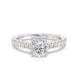 Enchanted Star Lab Grown Diamond 14K Gold Aurora Single Row Pave Engagement Ring Sale