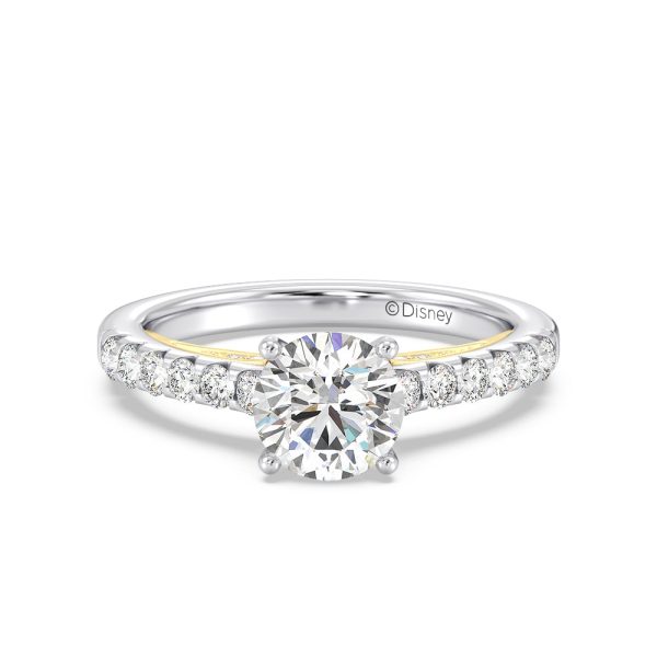 Enchanted Star Lab Grown Diamond 14K Gold Aurora Single Row Pave Engagement Ring Sale