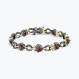 Enchanted Disney Fine Jewelry Black Rhodium and 14K Yellow Gold over Sterling Silver With 1 10 CTTW Diamond and Red Garnet Evil Queen Dagger Bracelet Online