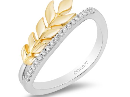 Enchanted Disney Fine Jewelry 14K Yellow Gold Over Sterling Silver with 1 10 CTTW Diamonds Anna Ring Online