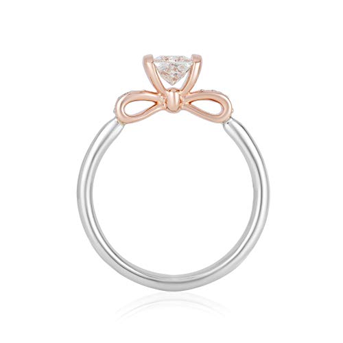 Enchanted Disney Fine Jewelry 14K White Gold and Rose Gold with 1 2 CTTW Diamond Snow White Engagement Ring Supply