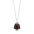 Enchanted Disney Fine Jewelry Black Rhodium Over Sterling Silver and 10K Rose Gold 1 7 CTTW Black Diamond and White Diamond with Red Garnet Snow White Pendant Necklace Hot on Sale