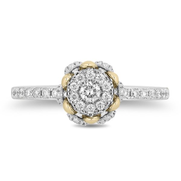 Enchanted Disney Fine Jewelry 14K White Gold and Yellow Gold 1 2 CTTW Diamond Tiana Engagement Ring on Sale