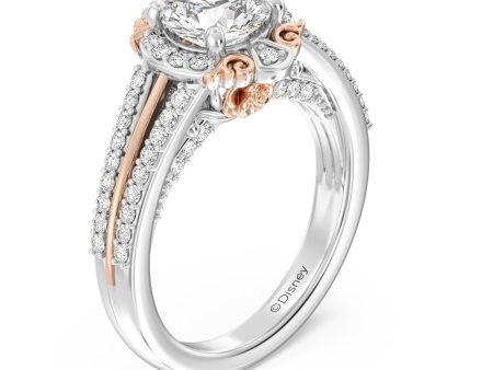 Enchanted Star Lab Grown Diamond 14K Gold Belle Halo Engagement Ring Online Hot Sale