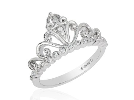 Enchanted Disney Fine Jewelry 14K White Gold 1 10 CTTW Cinderella Carriage Ring Discount