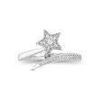 Enchanted Disney Fine Jewelry Sterling Silver with 1 8 CTTW Diamonds Tinker Bell Fashion Ring Fashion