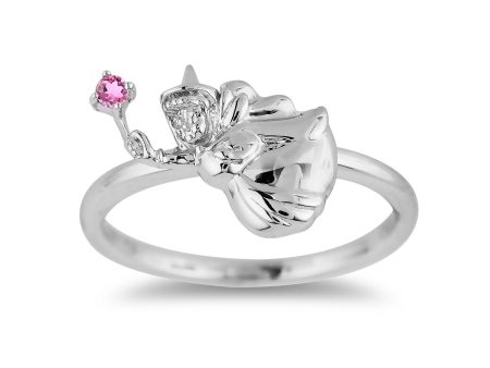 Enchanted Disney Fine Jewelry Sterling Silver with Pink Tourmaline Aurora Flora Fairy Ring Online Hot Sale