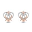 Enchanted Disney Fine Jewelry Sterling Silver and 10K Rose Gold with 1 10 CTTW Round White Diamond Anna Stud Earrings Sale