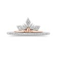 Enchanted Disney Fine Jewelry Sterling Silver and 10K Rose Gold With 1 6 CTTW Diamond Elsa and Anna Duo Stack Ring Online Sale