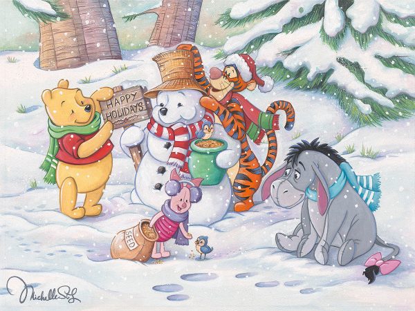 Pooh s Winter Holiday  by Michelle St.Laurent | Signed and Numbered Edition on Sale