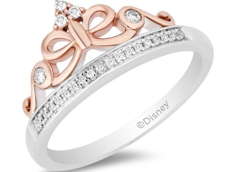 Enchanted Disney Fine Jewelry 14K Rose Gold Over Sterling Silver with 1 10 CTTW Diamond Snow White Ring Online Hot Sale