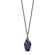 Enchanted Disney Fine Jewelry Black Rhodium Over Sterling Silver and 10K Yellow Gold with 1 10 CTTW Diamonds and Amethyst Ursula Necklace Online now