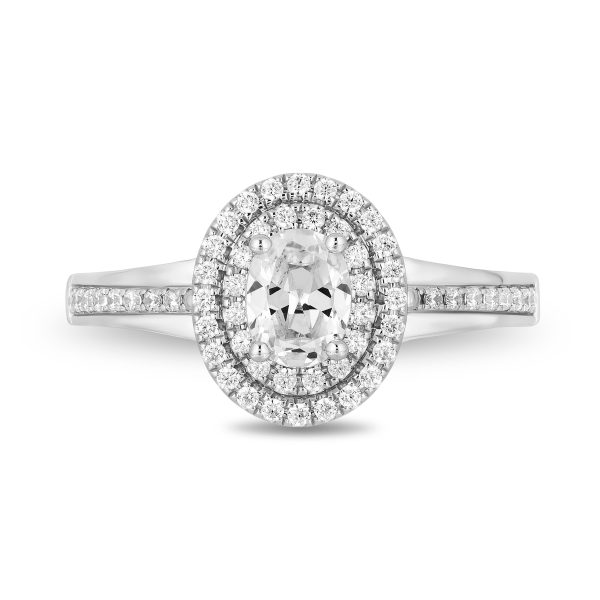 Enchanted Disney Fine Jewelry 14K White Gold with 1 CTTW Diamonds Cinderella Engagement Ring Online Sale