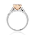 Enchanted Disney Fine Jewelry 14K White Gold and Rose Gold 1 4 CTTW Belle Rose Engagement Ring For Discount