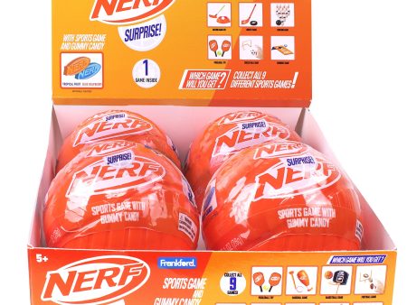 NERF Surprise Mini Sports Game and Gummy Candy, 4 Pack Cheap