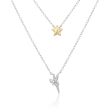 Enchanted Disney Fine Jewelry 14K Yellow Gold Over Sterling Silver 1 20 CTTW Tinker Bell Fairy Necklace Online now