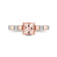 Enchanted Disney Fine Jewelry Sterling Silver and 10K Rose Gold with 1 20 CTTW Diamonds and Morganite Aurora Ring For Sale