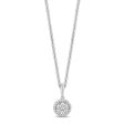 Enchanted Disney Fine Jewelry Sterling Silver and 10K Rose Gold with 1 6 CTTW Diamonds Belle Pendant Necklace For Discount