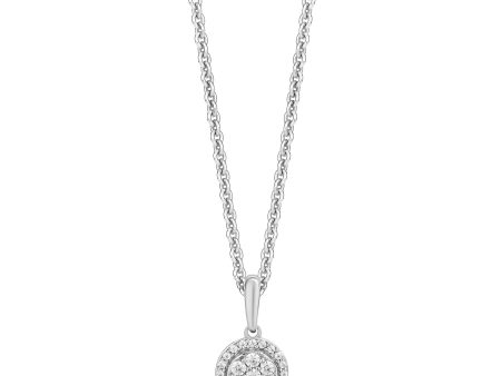 Enchanted Disney Fine Jewelry Sterling Silver and 10K Rose Gold with 1 6 CTTW Diamonds Belle Pendant Necklace For Discount